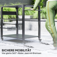 Küchenwagen Outdoor mit Regal und Rollen für Garten und Terrasse
