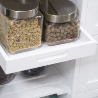 Küchenwagen Servierwagen mit 3 Schubladen Weiss-Natur