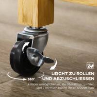 Küchenwagen Servierwagen Schrank mit Schublade aus Bambus Natur