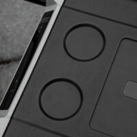 Kühlbox für Auto, 40L, mit LED, tragbar und leistungsstark, Farbe Grau & Schwarz.