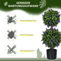 Künstliche Lavendelpflanzen 70 cm im 2er-Set in Grün für dekorative Zwecke.
