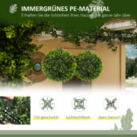 Künstliche Zeder 45 cm hoch im 2er-Set als Dekopflanze für Indoor & Outdoor in Grün.