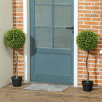 Künstlicher Eukalyptus im 2er-Set, 90 cm hoch, im Topf für Büro, Garten und Zuhause in Grün.