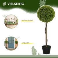 Künstlicher Eukalyptus im 2er-Set, 90 cm hoch, im Topf für Büro, Garten und Zuhause in Grün.