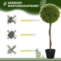 Künstlicher Eukalyptus im 2er-Set, 90 cm hoch, im Topf für Büro, Garten und Zuhause in Grün.