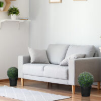 Künstlicher Lavendel im 2er-Set, 42 cm hoch, in Kugelform, Violett-Grün.