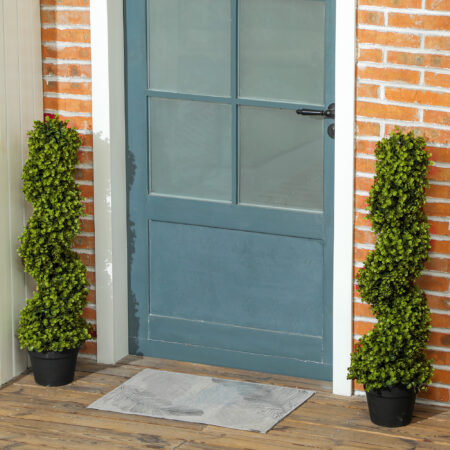 Künstlicher Spiral-Eukalyptus 90 cm hoch im 2er-Set in Grün, dekorativ und pflegeleicht.