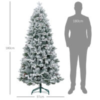 Künstlicher Weihnachtsbaum Christbaum 180cm 1489 Spitzen mit Kunstschnee
