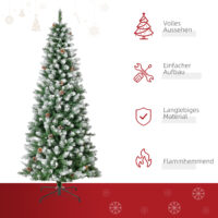 Künstlicher Weihnachtsbaum Christbaum 180cm 630 Spitzen mit Kunstschnee