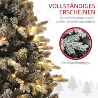 Künstlicher Weihnachtsbaum Christbaum 180cm 793 Spitzen mit Kunstschnee