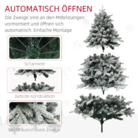 Künstlicher Weihnachtsbaum Christbaum 180cm 793 Spitzen mit Kunstschnee