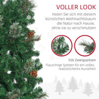 Künstlicher Weihnachtsbaum Christbaum 195cm 556 Spitzen 25 Zapfen
