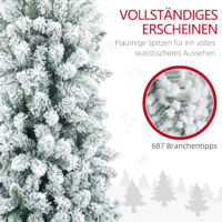 Künstlicher Weihnachtsbaum Christbaum 210cm 687 Spitzen mit Kunstschnee