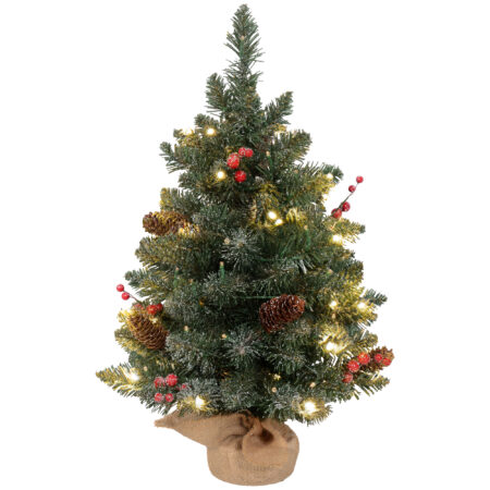 Künstlicher Weihnachtsbaum Christbaum 60cm mit 50 LEDs & Tannenzapfen