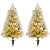 Künstlicher Weihnachtsbaum Christbaum 90cm 151 Spitzen 2er-Set 100 LEDs