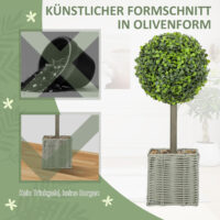 Kunstbäume künstlich 2er Set im Topf UV beständig für innen aussen