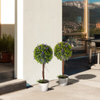 Kunstpflanzen Lavendel im 2er-Set, 60 cm hoch, für Innen- und Außenbereiche.