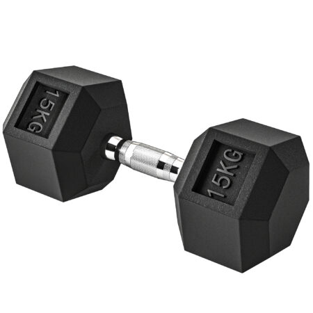 Kurzhantel mit gerändeltem Griff für Fitness Zuhause 15kg Gusseisen