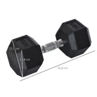Kurzhantel mit gerändeltem Griff für Fitness Zuhause 15kg Gusseisen