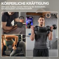 Kurzhantel mit Anti-Rutsch-Griff 35kg schwarz silber