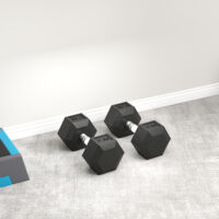 Kurzhantel mit Anti-Rutsch-Griff 35kg schwarz silber