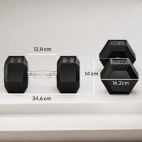 Kurzhantel mit Anti-Rutsch-Griff 35kg schwarz silber