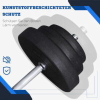 Kurzhantel-Set 40 kg mit zwölf Hantelscheiben, ergonomische Griffe für sicheres Training zu Hause.