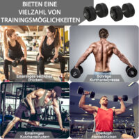 Kurzhantel-Set 50 kg inklusive Stangen und Gewichten, ideal für Fitness-Training und Muskelaufbau.