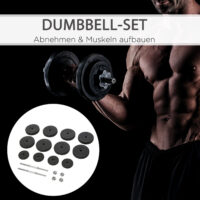 Kurzhantel-Set 50 kg inklusive Stangen und Gewichten, ideal für Fitness-Training und Muskelaufbau.