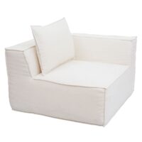L-Sofa Lounge-Couch mit Ottomane modular rechts links 63x270x190cm creme