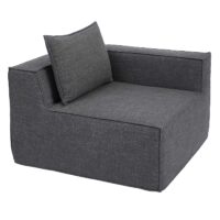 L-Sofa Lounge-Couch mit Ottomane modular rechts links 63x270x190cm dunkelgrau