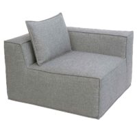 L-Sofa Lounge-Couch mit Ottomane modular rechts links 63x270x190cm hellgrau