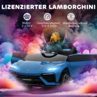 Kinder Elektroauto Lamborghini 12V mit Fernbedienung LED und Musik blau