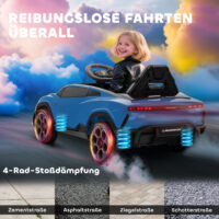 Kinder Elektroauto Lamborghini 12V mit Fernbedienung LED und Musik blau