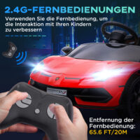 Kinderauto Elektroauto Lamborghini mit Flügeltüren Musik und Hupe 3-5 Jahre rot