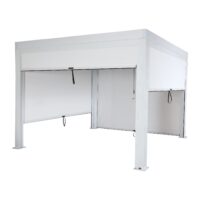 Lamellen Pergola Stanley Aluminium mit Lamellen Seitenwand 3x3m weiss