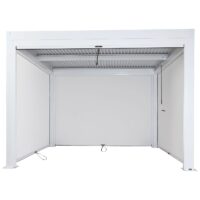 Lamellen Pergola Stanley Aluminium mit Lamellen Seitenwand 3x3m weiss