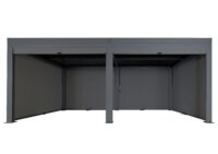 Lamellen Pergola Stanley Alu mit 6 Seitenwänden Rollo 3x6m anthrazit