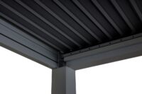 Lamellen Pergola Stanley Alu mit 6 Seitenwänden Rollo 3x6m anthrazit