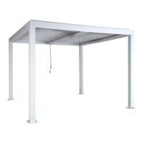 Lamellen Pergola Stanley Aluminium mit Lamellendach Regenrinne 3x3m weiss