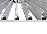 Lamellen Pergola Stanley Aluminium mit Lamellendach Regenrinne 3x3m weiss