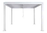 Lamellen Pergola Stanley Aluminium mit Lamellendach Regenrinne 3x3m weiss