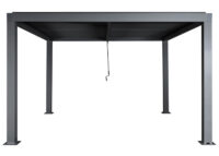 Lamellen-Pergola Stanley Aluminium mit Regenrinne 3x4m anthrazit