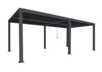 Lamellen Pergola Stanley Aluminium Lamellen Regenrinne 3x6m anthrazit