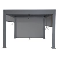 Lamellen Pergola Stanley Aluminium mit Seitenwand und Lamellen-Rollo 3x3m anthrazit