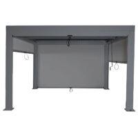 Lamellen Pergola Stanley Aluminium mit Seitenwand und Rollo 3x4m anthrazit