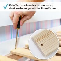 Lattenrost DreamBase 90×200 cm Massivholz mit 14 Latten