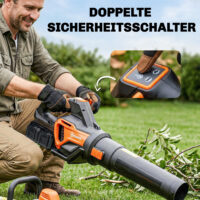 Laubsauger Laubbläser Akku kabellos mit 2 Akkus und Ladegerät