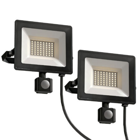 LED Arbeitslampe verstellbar mit 3 Modi und Bewegungsmelder 2x 50W Aluminium schwarz