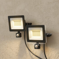 LED Arbeitslampe verstellbar mit 3 Modi und Bewegungsmelder 2x 50W Aluminium schwarz